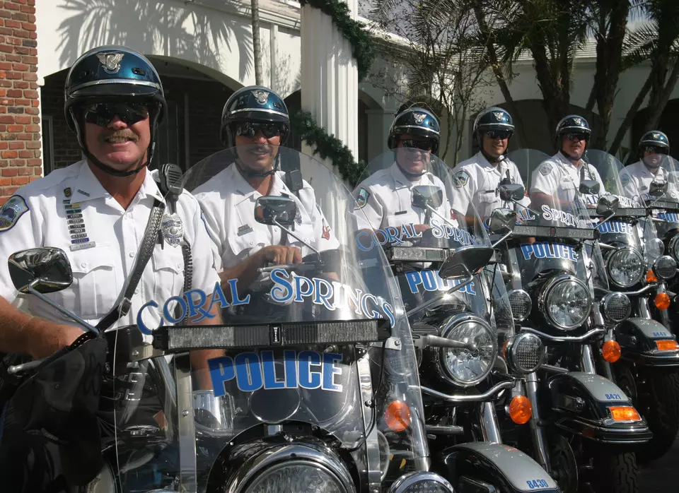 Police officers in a line