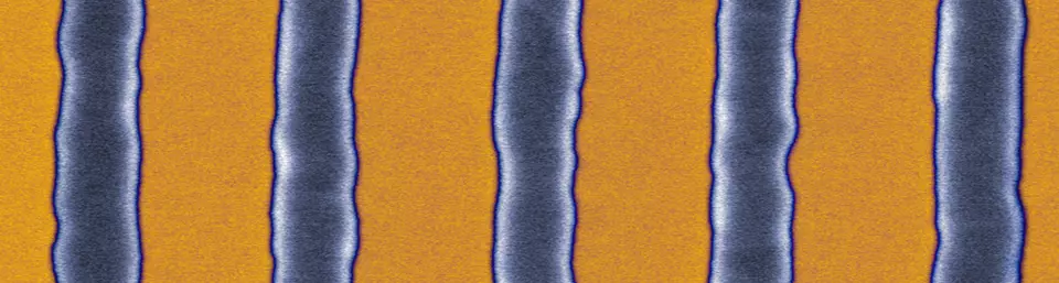 Black vertical wavy edged lines on an orange background