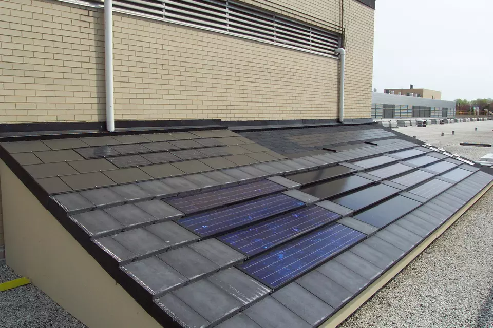 solar panels on a roof