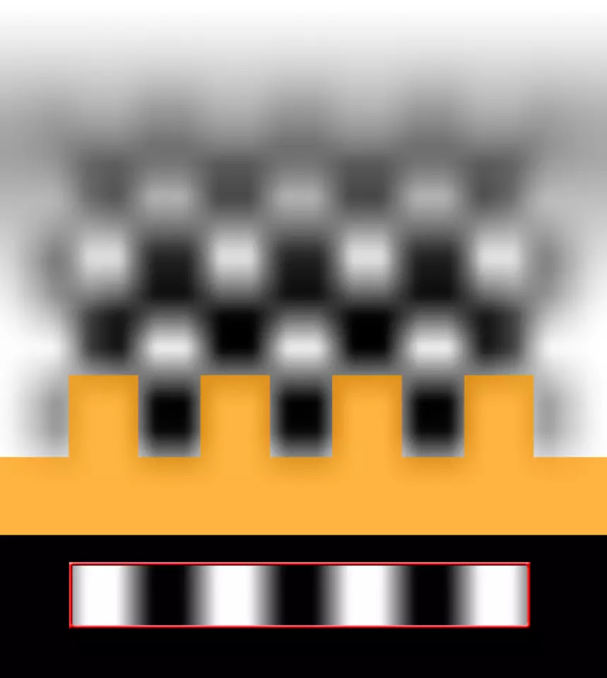 Checkerboard scattering illustration