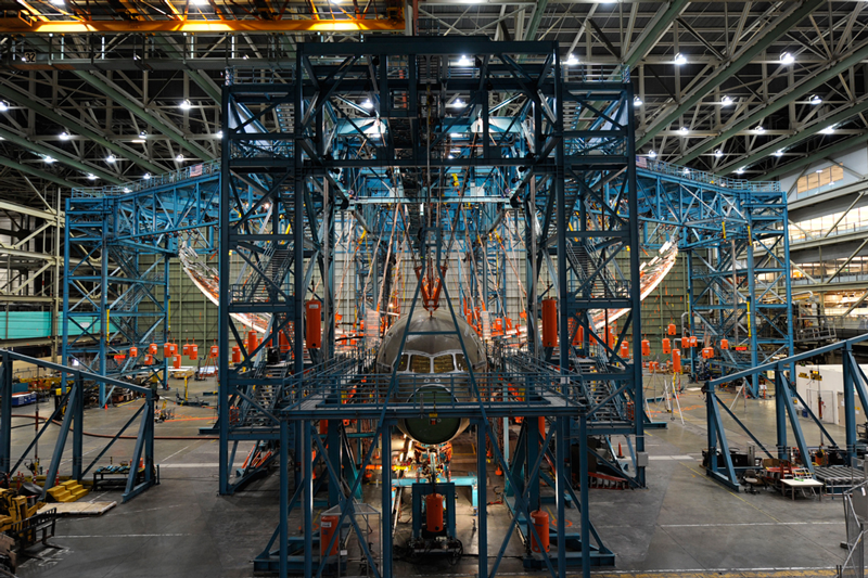 stress tests on a Boeing 787 airframe