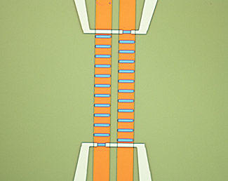 Micrograph of magnetic microfluidic chip