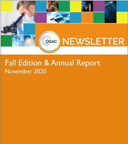 Cover of OSAC's fall 2020 newsletter