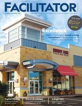 image of front cover of October/November 2016 issue of Facilitator, which shows K&N restaurant building