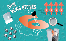 graphic showing the number six with a radar dish, a quantum logic clock, arrows representing magnetic spins, a magnifying glass, a baggie of white powder, and a group of cubes in a hexagonal shape