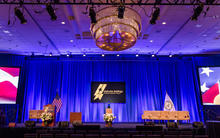 Baldrige Award Ceremony empty stage ready for the event.