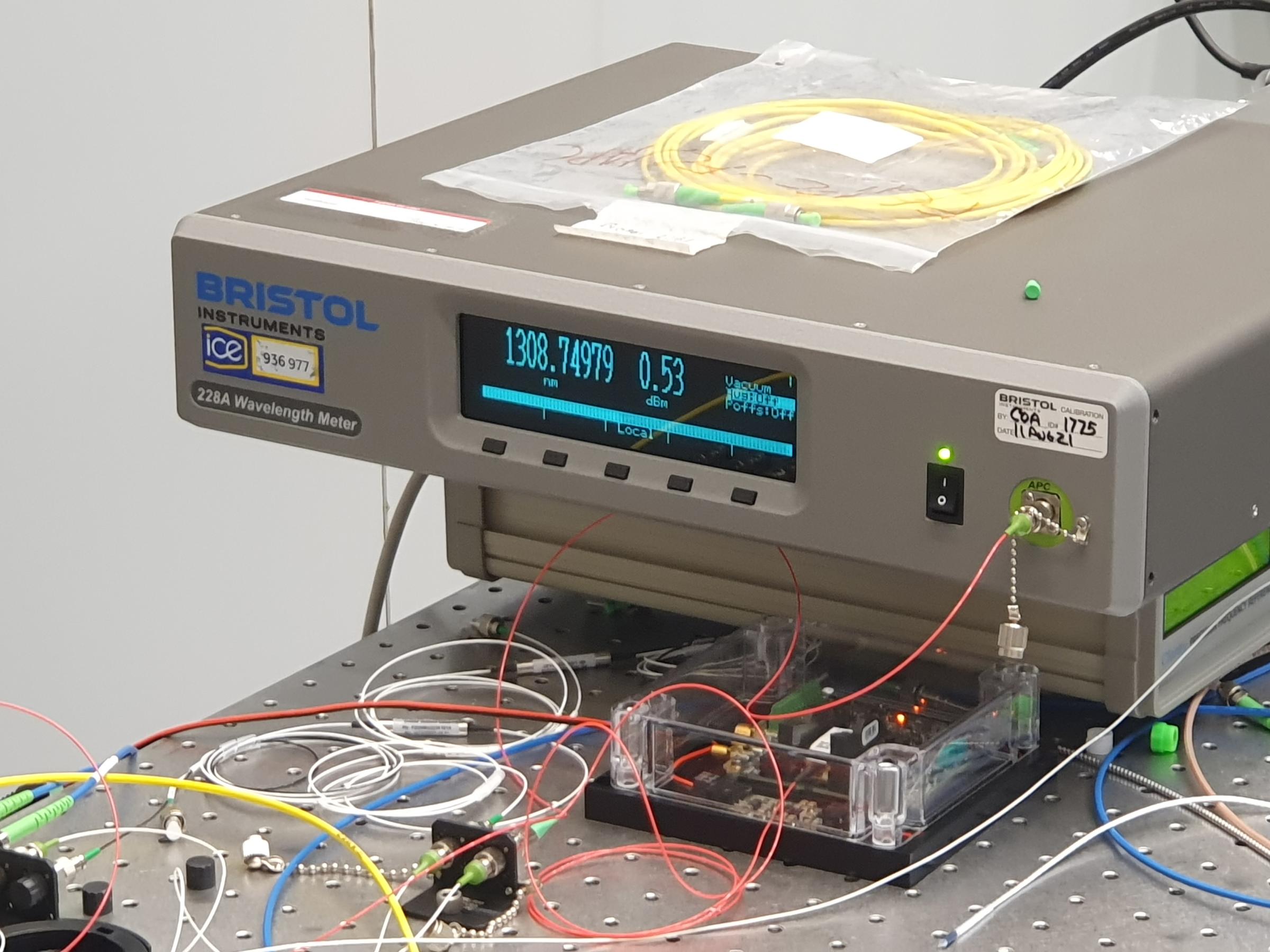 Telecommunications wavemeter undergoing calibration at NIST