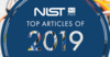 This image displays text over an image of wires that states "NIST PSCR Top Articles of 2019"