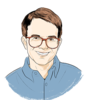 Eric Cornell portrait illustration - transparent background