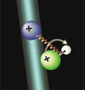 Illustration of laser cooling motion of atomic ion