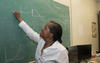 Woman at blackboard