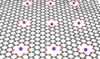 Illustration of gray-colored chains linked together with red holes and purple spheres