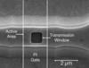 A scanning electron micrograph of a QDOGFET device used for photon number-resolving detection.