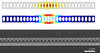 Schematic of the crystal geometry.  Center is an area with yellow and red illumination.  Middle: Schematic of mechanical breathing mode.  Bottom: SEM of a crystal showing a bar with a line of holes.  