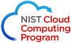presentation about it technology Logo that says NIST Cloud Computing Program and has a half blue cloud