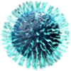 illustration of an oncolytic virus particle