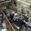 Overhead view of a room full of scientific equipment