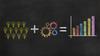 a graphic of lightbulbs plus gears equals an increasing column chart