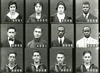 A grid of 12 obviously old photos individuals' face from their shoulder up.  In each photo is a four-digit code for that person