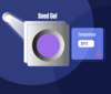 Illustration shows purple circle representing SeedGel with temperature readout to the right in a blue box.