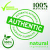  Illustration with logo style printing:  “organic ingredients”, “100% natural”, “100% organic”; “natural ingredients”, and “authentic” centered in bold letters.    