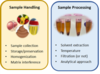 Figure showing four components of metabolomics with samples and processing