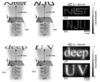 Embodiments of spin-multiplexed near- and deep-UV metaholograms.