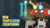 Screenshot from animated video shows mother and daughter characters and reads: New Year's 2026 Countdown.