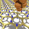 Tunneling electrons from a scanning tunneling microscope tip excite phonons in a graphene lattice.