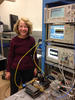 NIST engineer Kate Remley with her 94 gigahertz calibrated signal source for testing receivers and other devices.