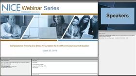 NICE Webinar: Computational Thinking and Skills_ A Foundation for STEM and Cybersecurity Education